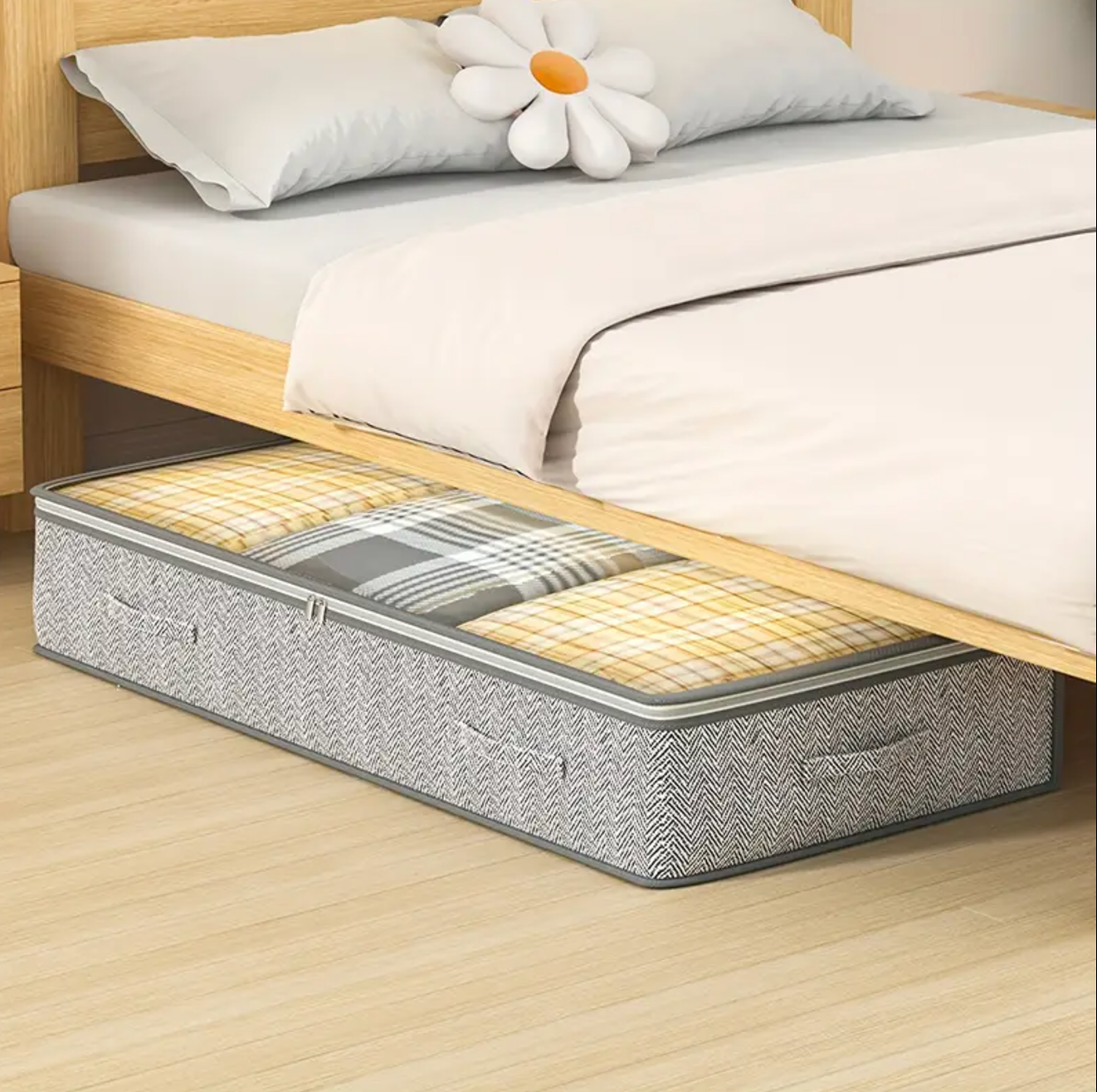 Extra Large Under Bed Storage Bags – Foldable Clothes Organizer with Zipper & Handles - TARHUS