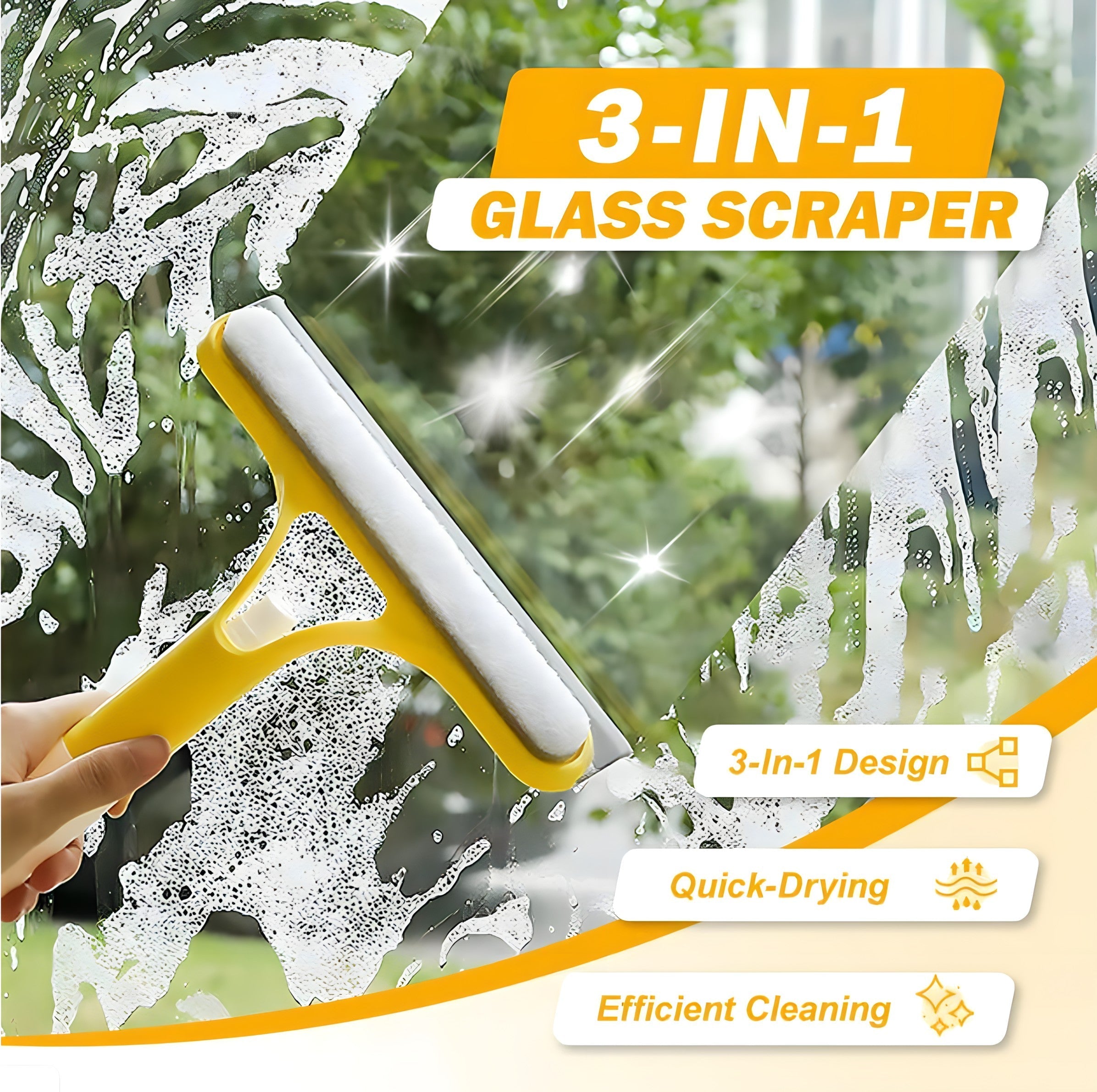 SqueezyClean | 3-in-1 Window Squeegee – Glass Cleaner for Home, Car & Shower (1+1 FREE) TARHUS