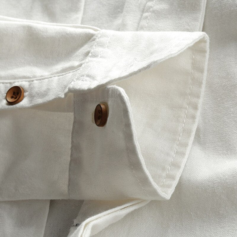 Men’s Katana Shirt | Japanese-Inspired Linen Blend – Modern Stand Collar TARHUS Men's Apparel