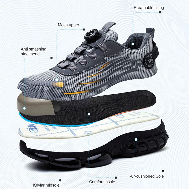 Vince - Men’s Steel Toe Safety Shoes with Rotating Buckle - TARHUS
