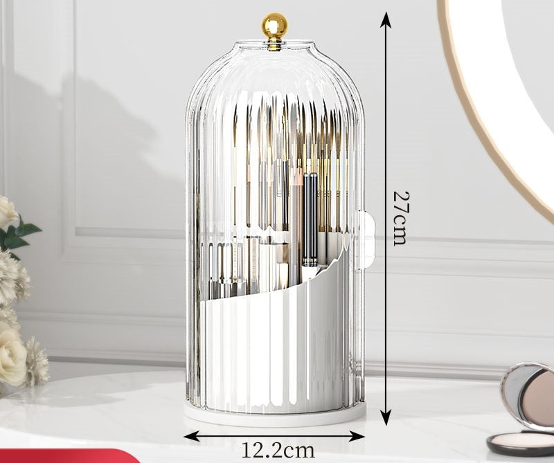 Elegant 360° Rotating Makeup Organizer | Clear Vanity Storage Display TARHUS Beauty