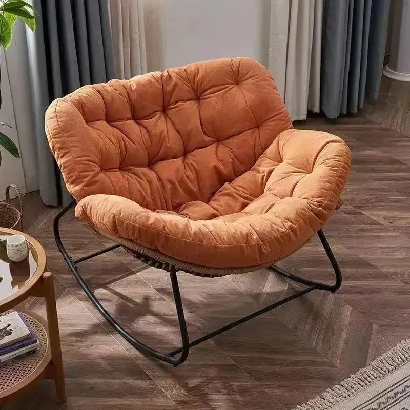 Human Bird Nest Rattan Rocking Chair - TARHUS