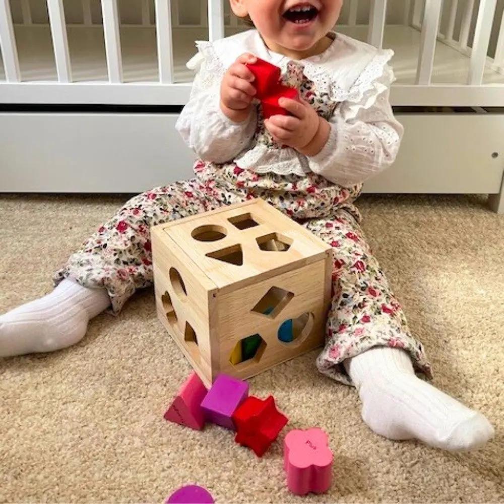 Montessori Shape Sorter Toy – Wooden Learning Puzzle for Toddlers - TARHUS