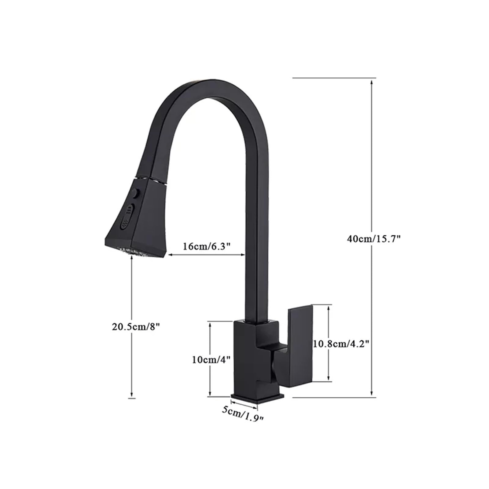 360° Swivel Pull-Out Kitchen Faucet In Black