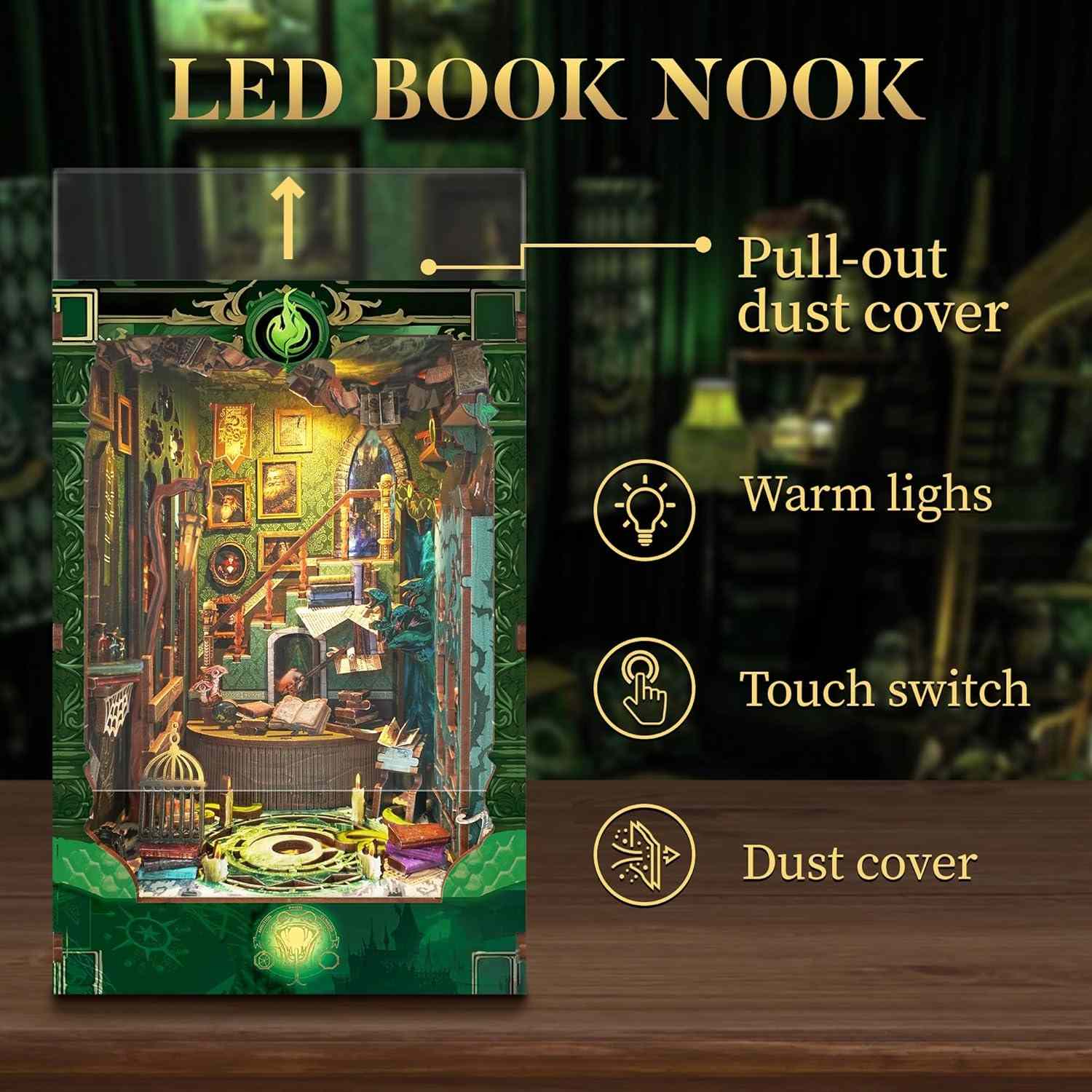 Snake House DIY Book Nook Kit - Slytherin Bookshelf Decor - TARHUS