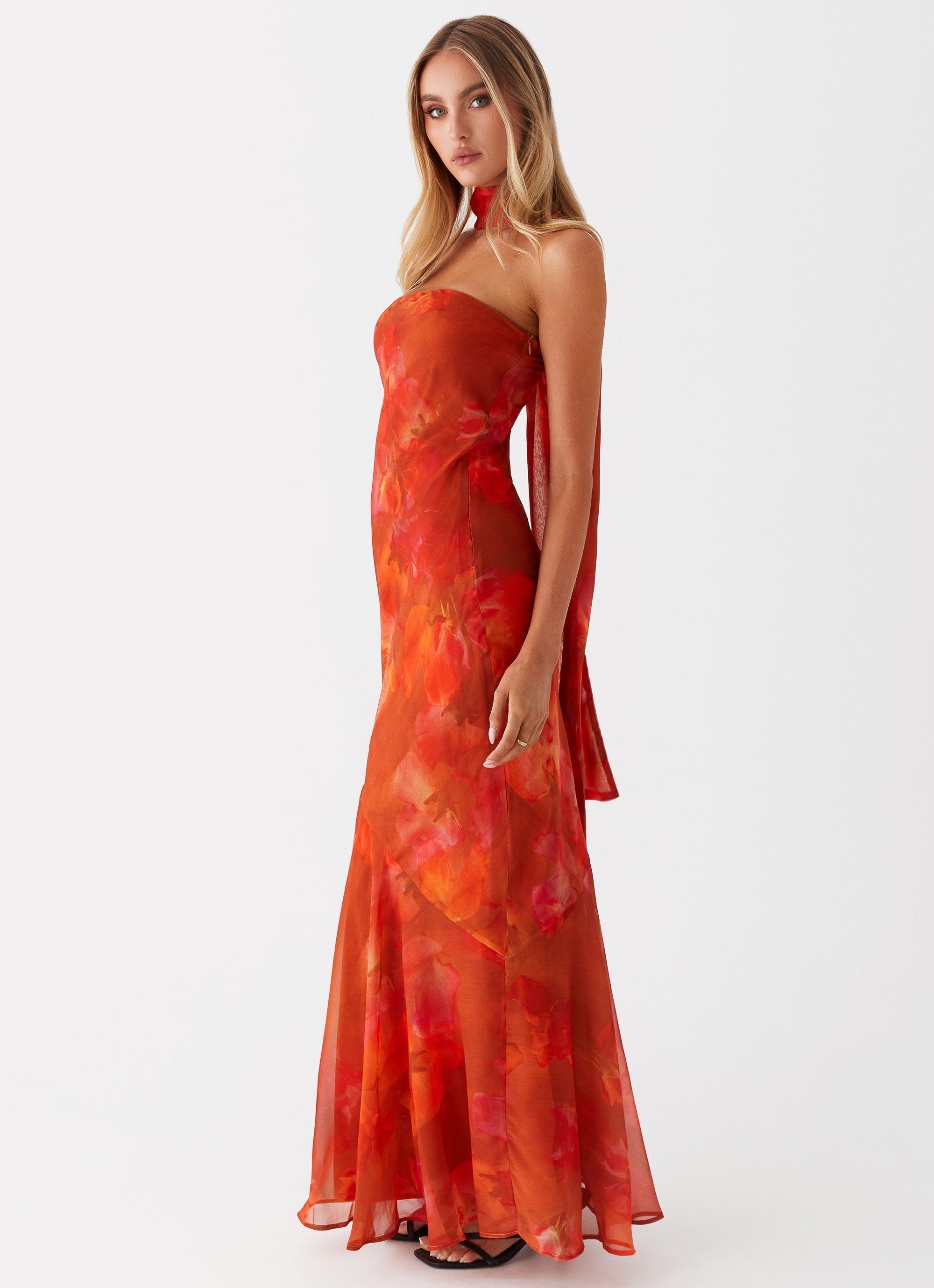 Womens Strapless Bodycon Mermaid Maxi Dress Abstract Print – Elegant Slim Fit Evening Party Dress TARHUS Maxi Dress
