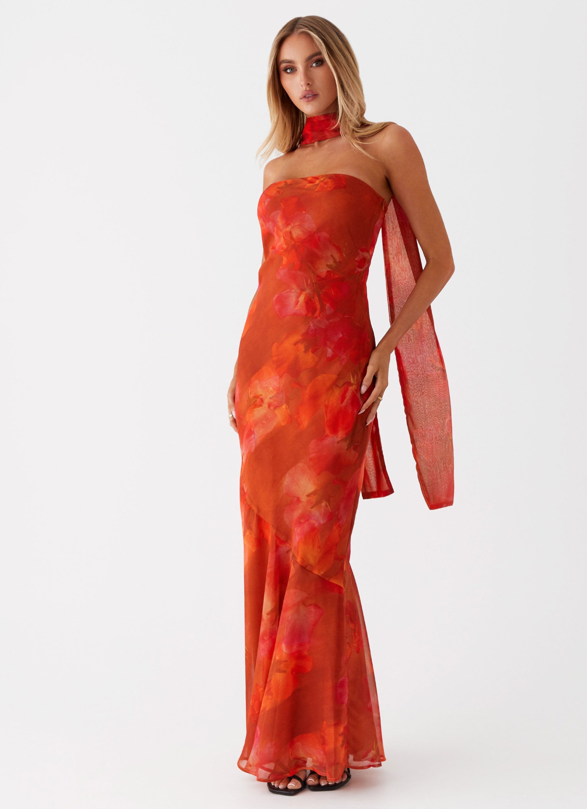 Womens Strapless Bodycon Mermaid Maxi Dress Abstract Print – Elegant Slim Fit Evening Party Dress TARHUS Maxi Dress