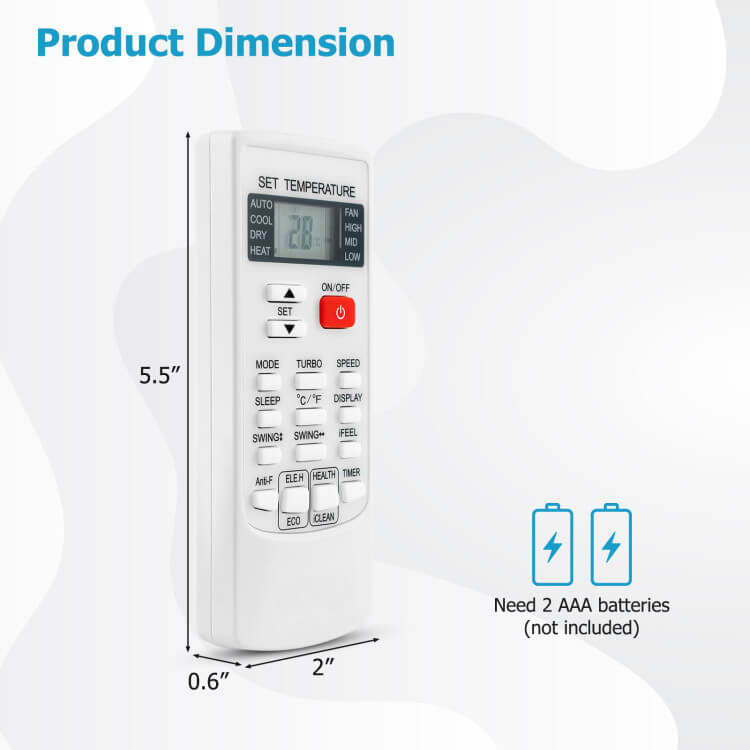 Clima | Universal AC Remote – Multi-Brand Air Conditioner Controller with Timer & Modes