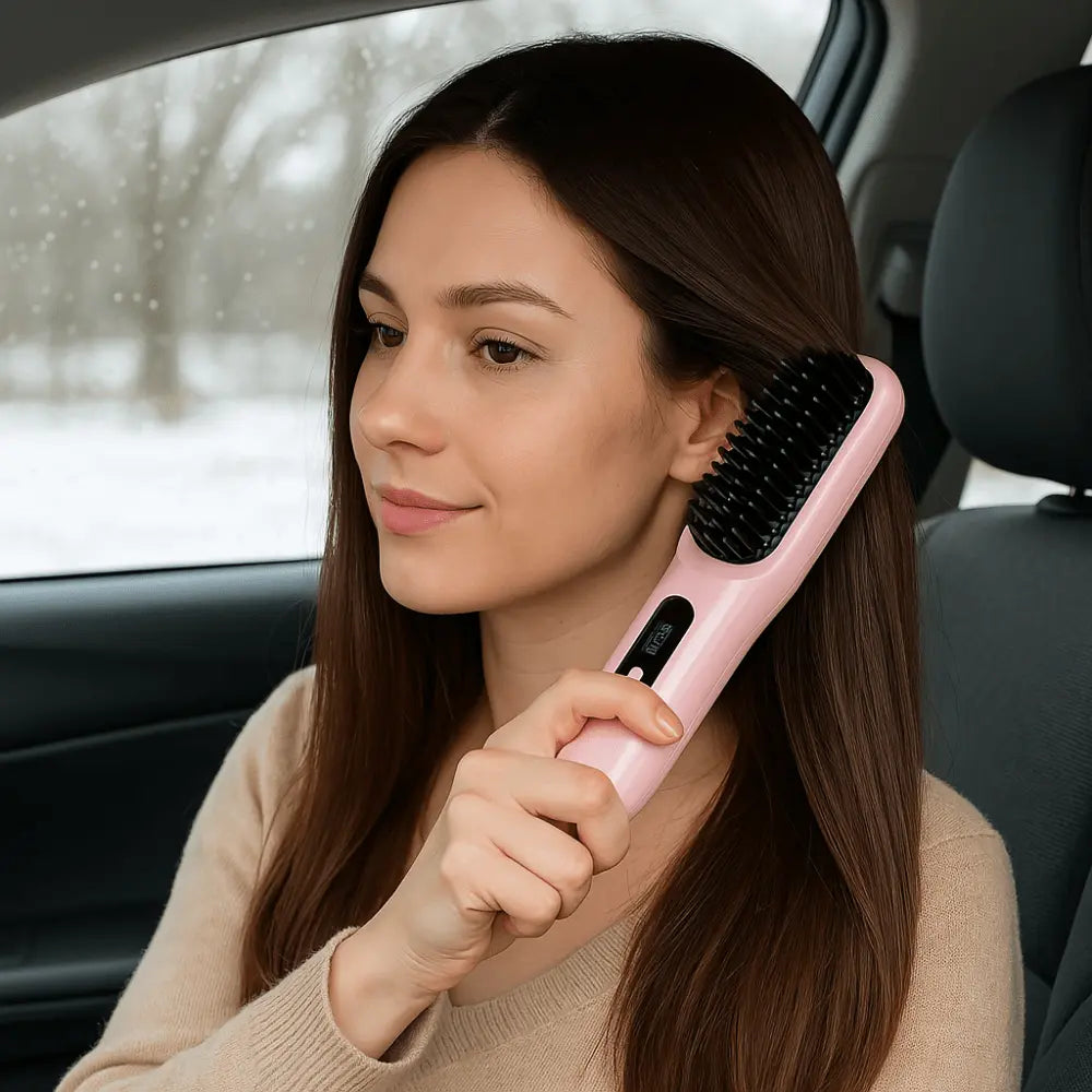 Portable Hair Straightener Brush - TARHUS