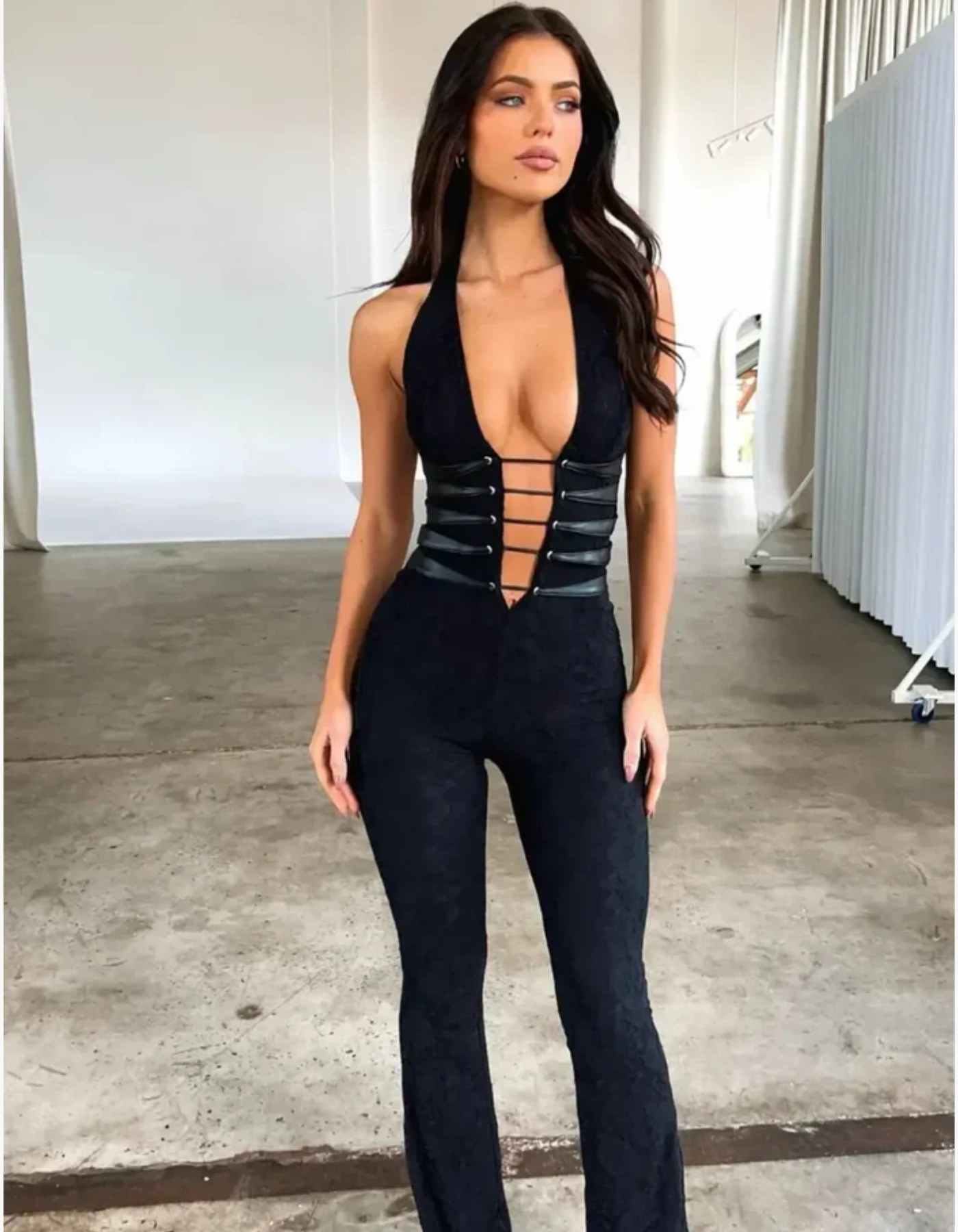 Lace Jumpsuit – Strappy Corset Detailing & Sultry Elegance | Vittoria TARHUS