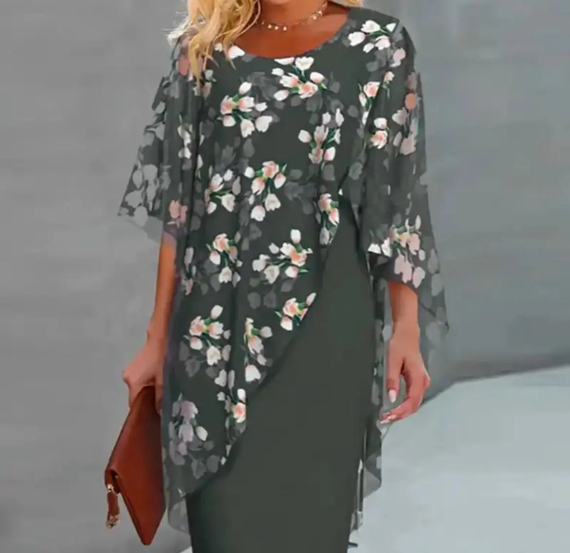 Margaret | Floral Sheer Capelet Dress - TARHUS