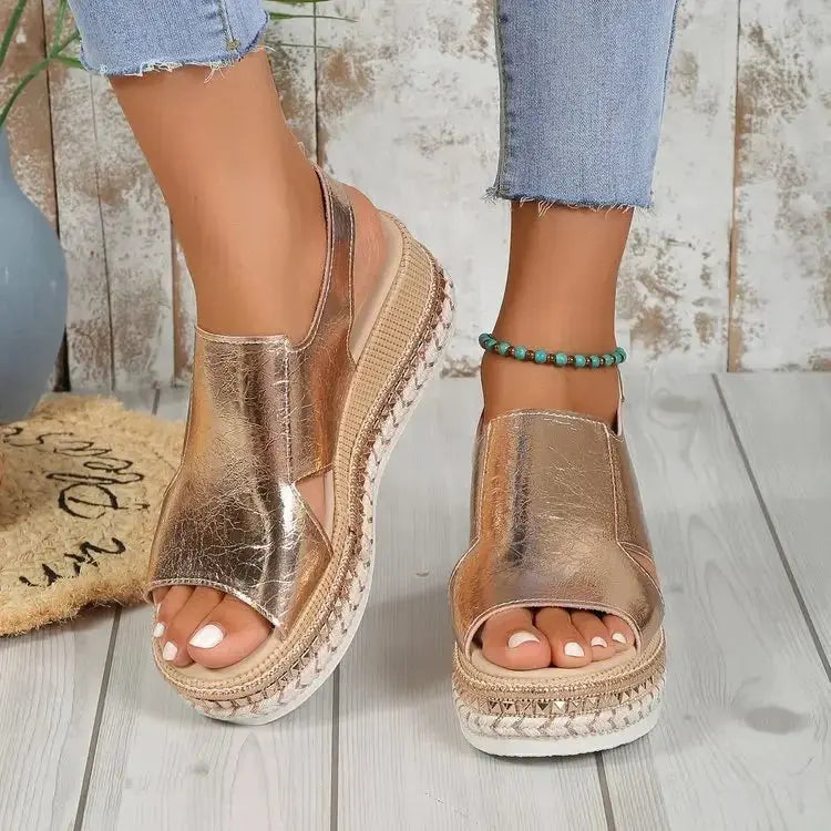 Kelly™ | Fashionable Open Toe Wedge Heel Walking Sandals - TARHUS