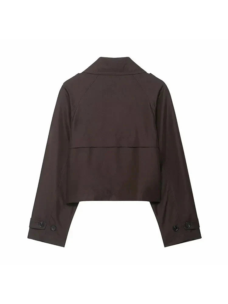 Julia | Women's Double Breasted Trench Coat – Short Office Jacket with Pockets TARHUS Jacket