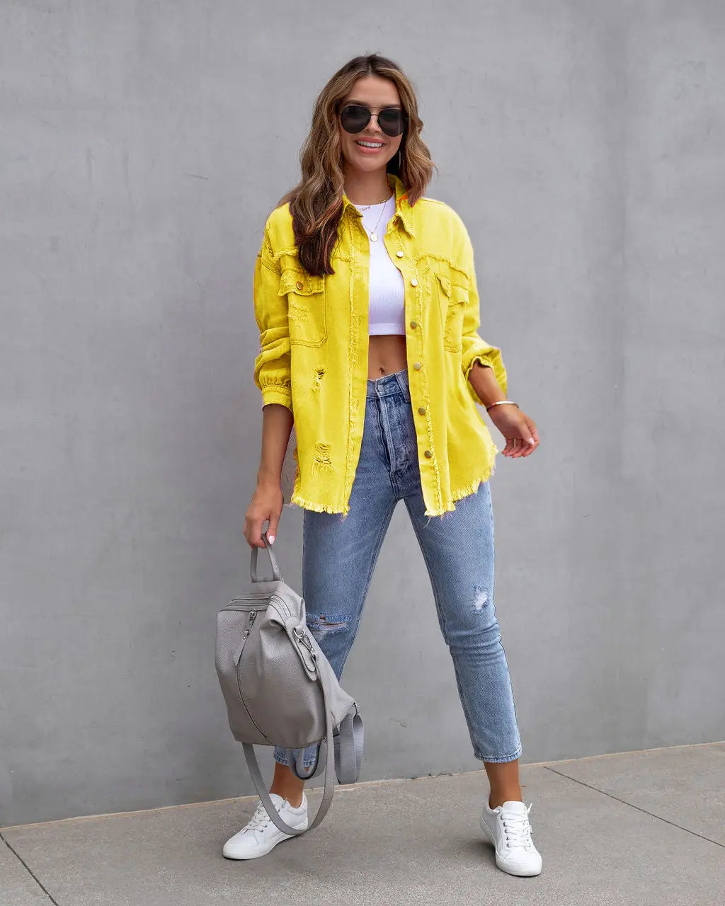 Jenny | Ripped Denim Jacket - TARHUS