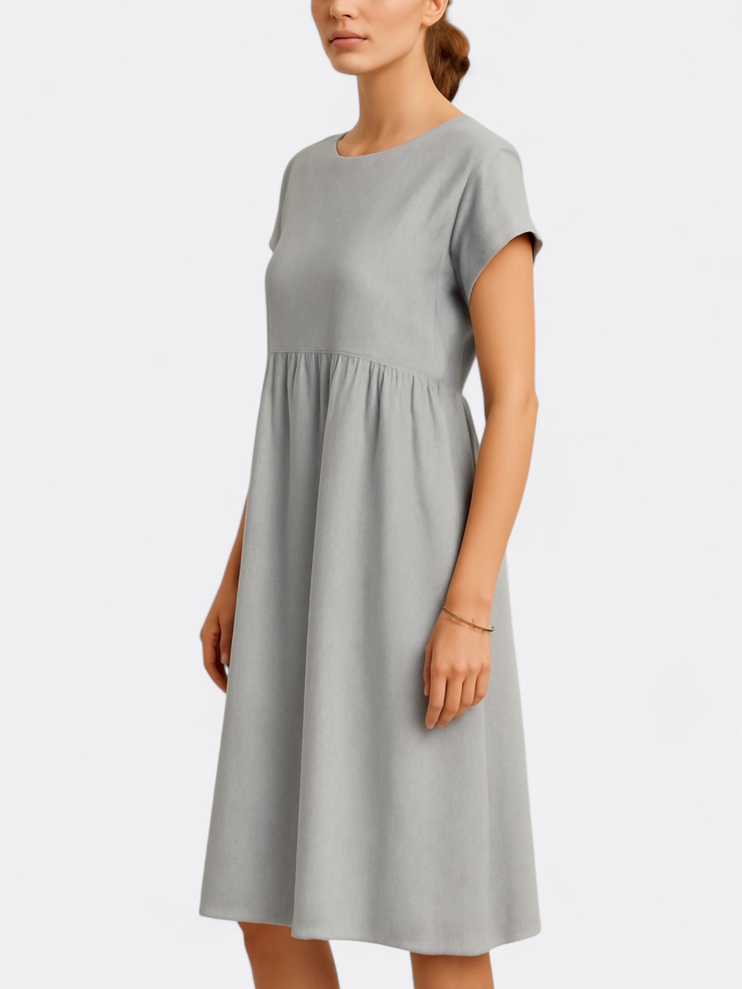 Zia's Midi Dress with O Neckline and A-Line Silhouette - TARHUS