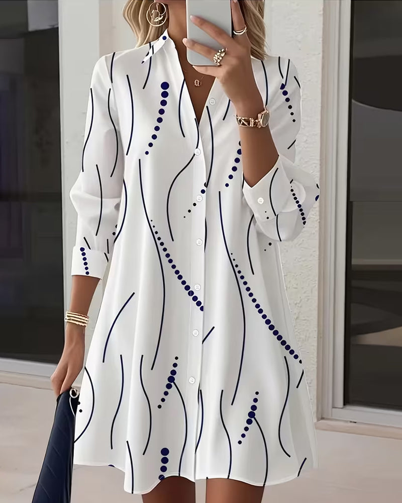 Claudia | Elegant Printed Shirt Dress TARHUS Dresses