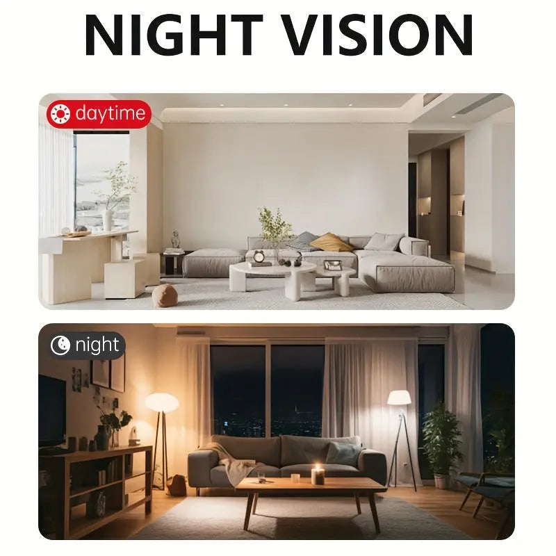 Mini HD Magnetic Security Camera with Night Vision & AI Motion Detection - TARHUS