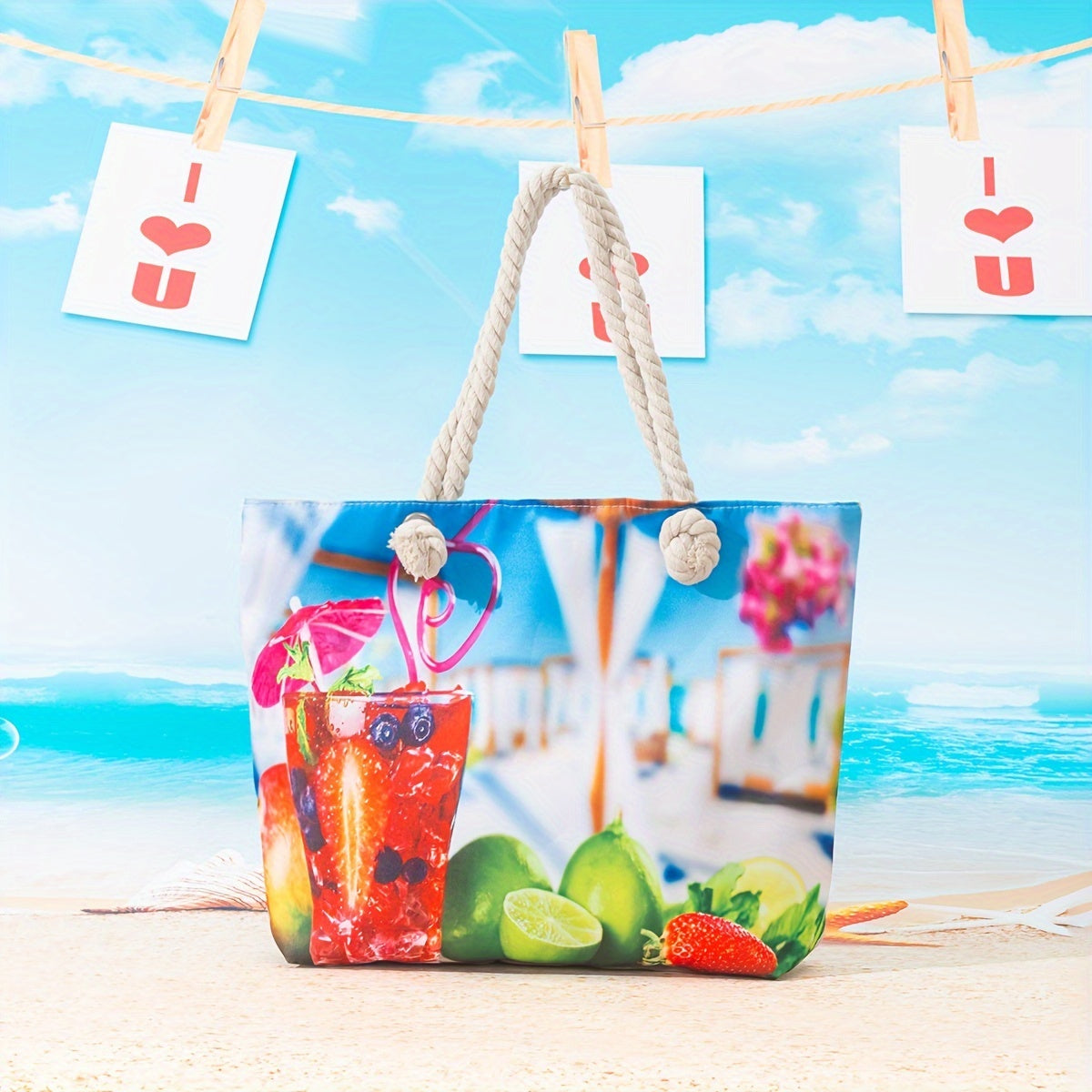Bohemian Chic Beach Tote Bag with Comfortable Double Handles - Spacious & Stylish for Womens Sun-soaked Escapes - Perfect to Hold All Beach Essentials TARHUS