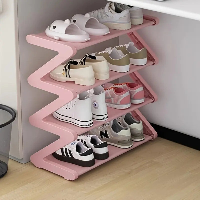4-Tier Shoe Rack – Stackable Z-Shaped Storage for Bedroom, Entryway & Dorms - TARHUS
