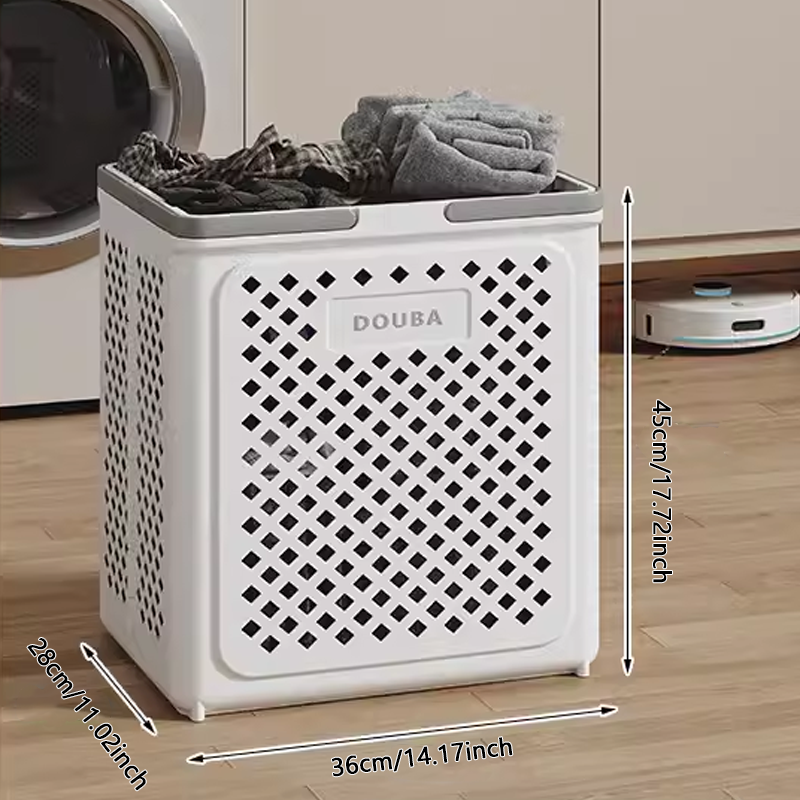 Large Capacity Collapsible Laundry Basket: Breathable Design & Built-In Wheels - TARHUS