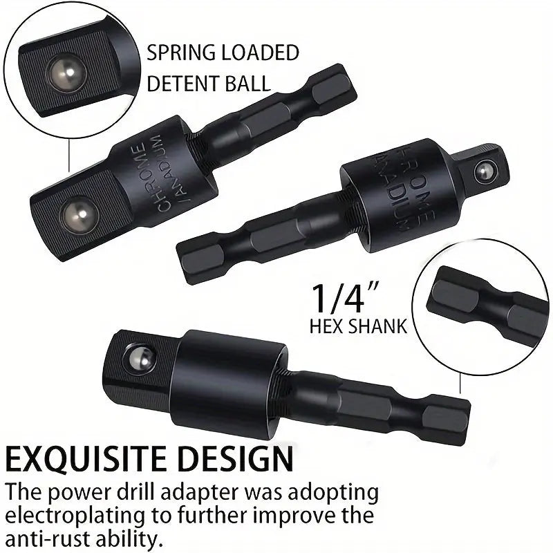 6-Piece Right Angle Drill Adapter Set for Power Drills & Impact Drivers - TARHUS