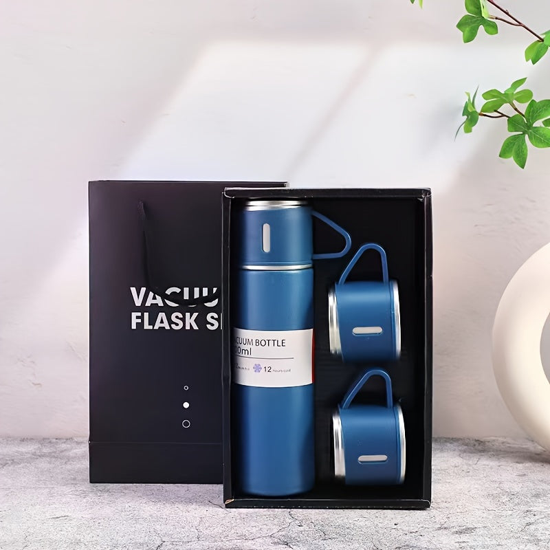1set Thermal Mug 500ml/16.9oz, Stainless Steel Vacuum Insulated Bottle With Cup For Coffee Hot Drink And Cold Drink, Water Flask Back To School Supplies TARHUS