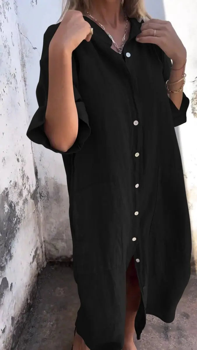 Amelia - Long Shirt Style Dress - nubuso