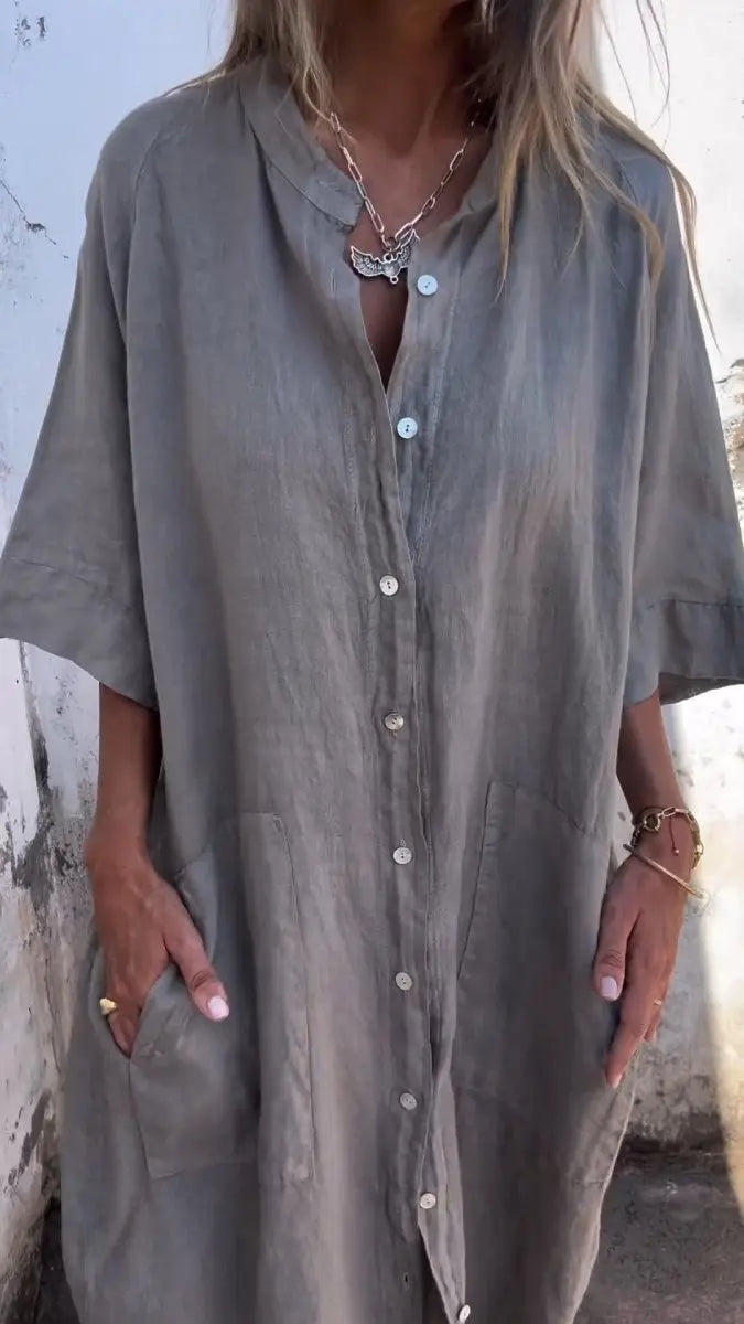 Amelia - Long Shirt Style Dress - nubuso