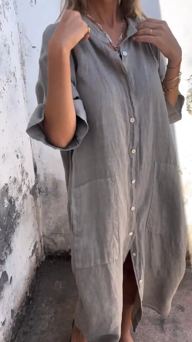 Amelia - Long Shirt Style Dress - nubuso