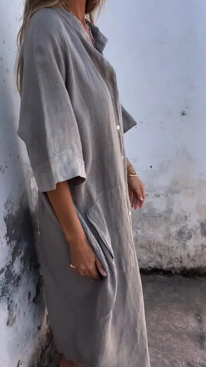 Amelia - Long Shirt Style Dress - nubuso