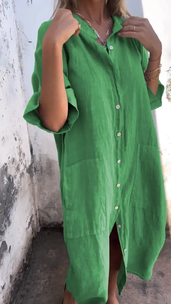 Amelia - Long Shirt Style Dress - nubuso
