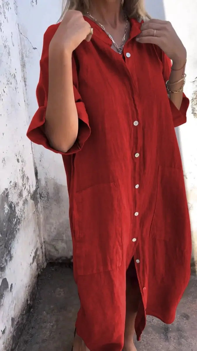 Amelia - Long Shirt Style Dress - nubuso