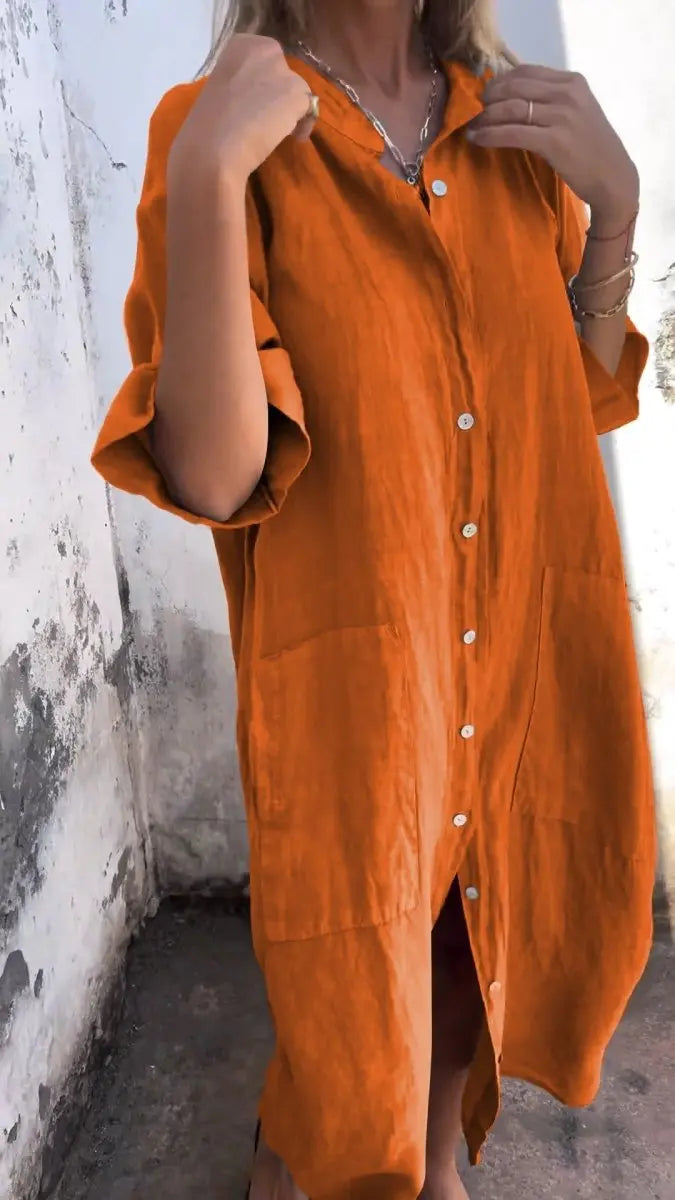 Amelia - Long Shirt Style Dress - nubuso