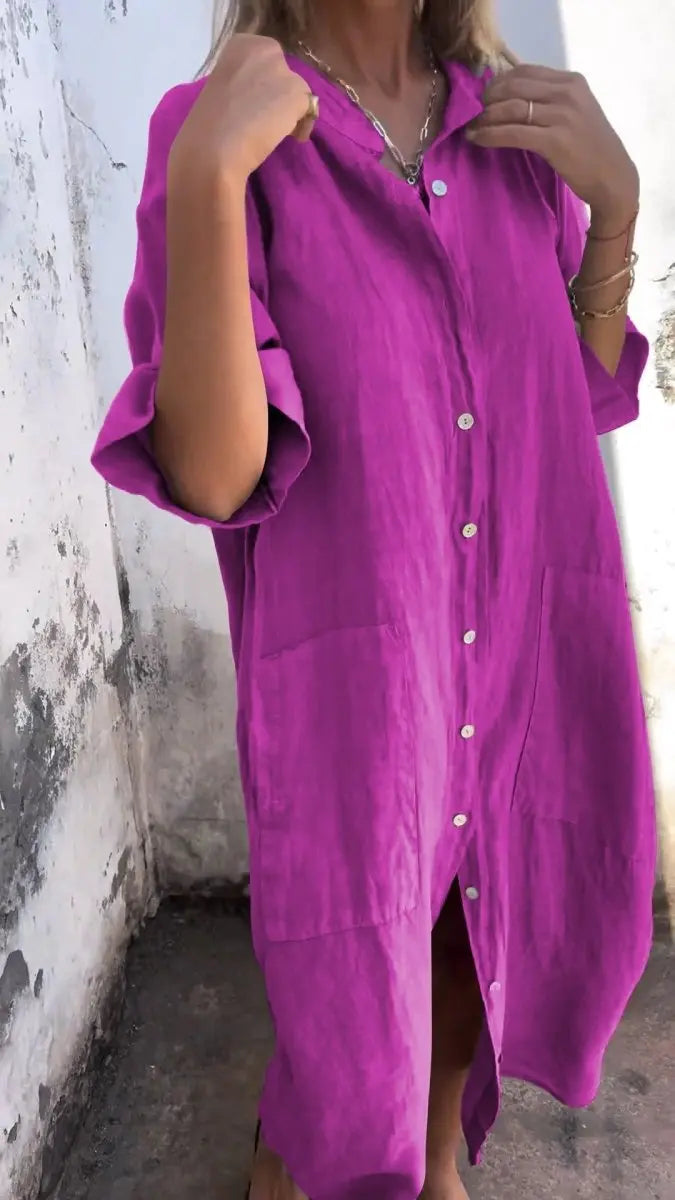 Amelia - Long Shirt Style Dress - nubuso