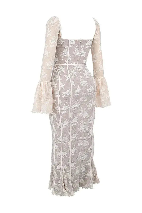 Aria - Vintage Maxi Summer Bodycon Lace Dress - nubuso