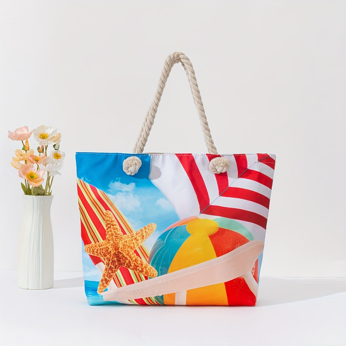 Bohemian Chic Beach Tote Bag with Comfortable Double Handles - Spacious & Stylish for Womens Sun-soaked Escapes - Perfect to Hold All Beach Essentials TARHUS