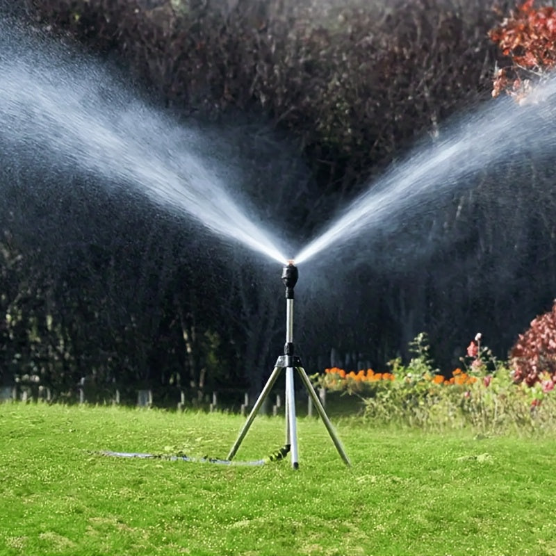 AquaSpin | 360° Tripod Lawn Sprinkler – Adjustable Rotating Irrigation TARHUS