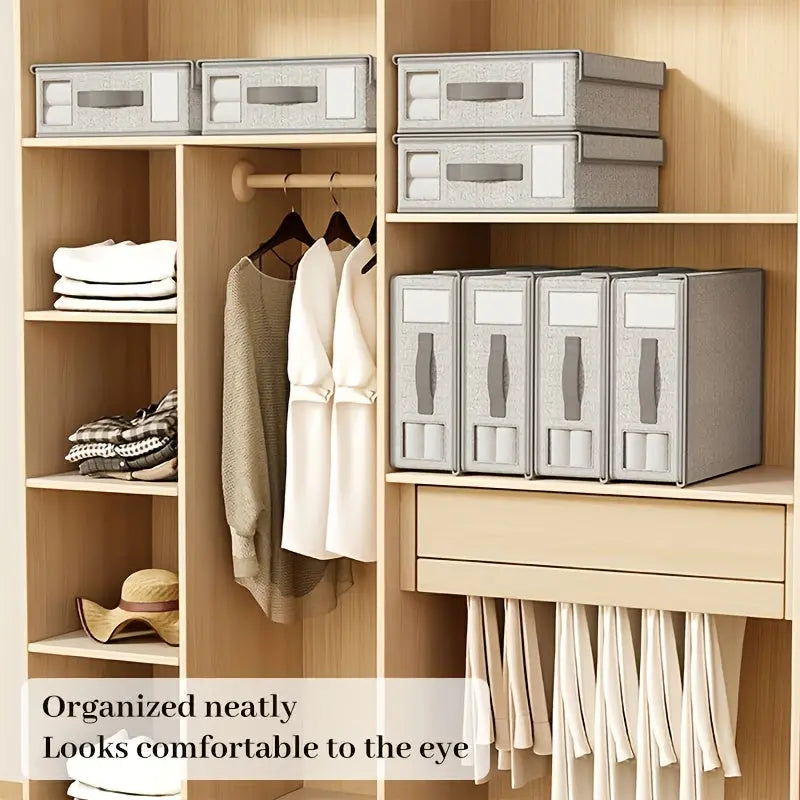 4-Pack Foldable Bedding Storage Bags with Clear Viewing Window – Large Capacity Under-Bed Organizers for Sheets, Pillows & Duvet Covers - TARHUS