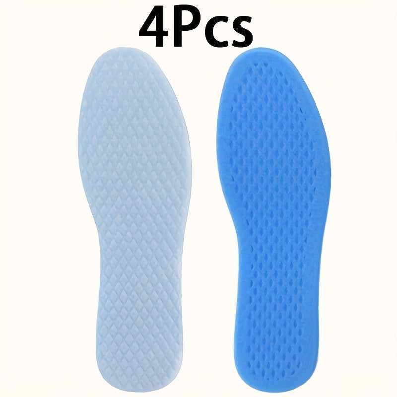 4pcs Cooling Insoles for Summer - Ice-Feeling, Breathable, Sweat-Absorbing, Shock-Absorbing Comfort for Sports & Casual Shoes, Men’s & Women’s Insoles, Sweatabsorbing Material TARHUS
