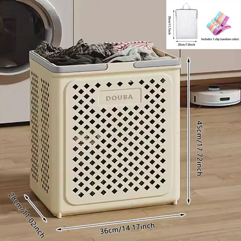 Large Capacity Collapsible Laundry Basket: Breathable Design & Built-In Wheels - TARHUS
