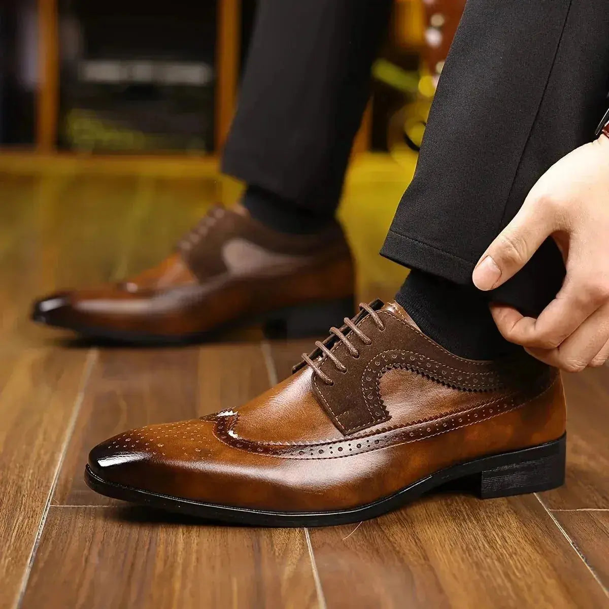 Oliver | Refined Brown Dress Shoes Brogue Oxford TARHUS Clothing & Accessories