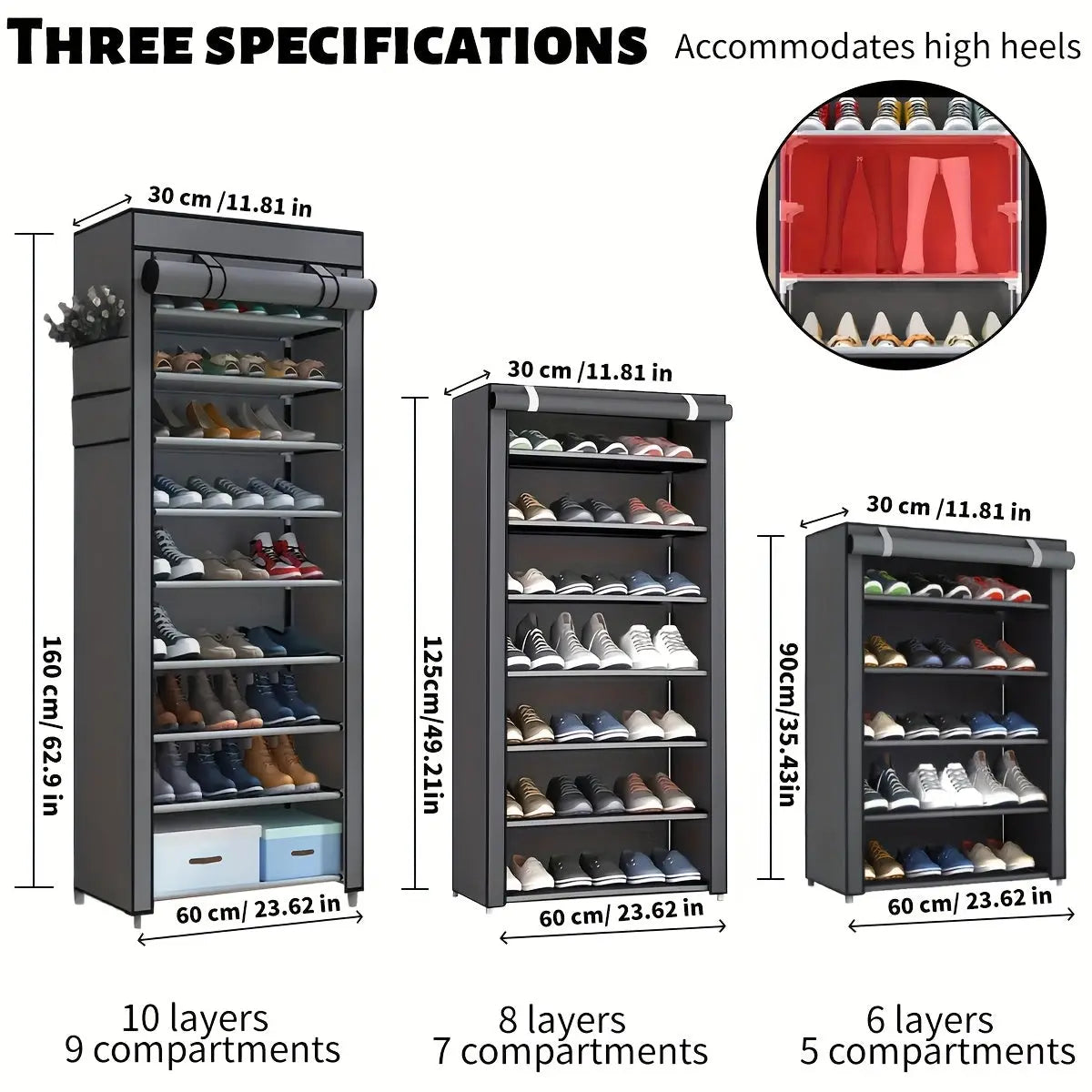 Portable Multi-Layer Shoe Organizer Rack – 6/8/10 Tier Storage - TARHUS