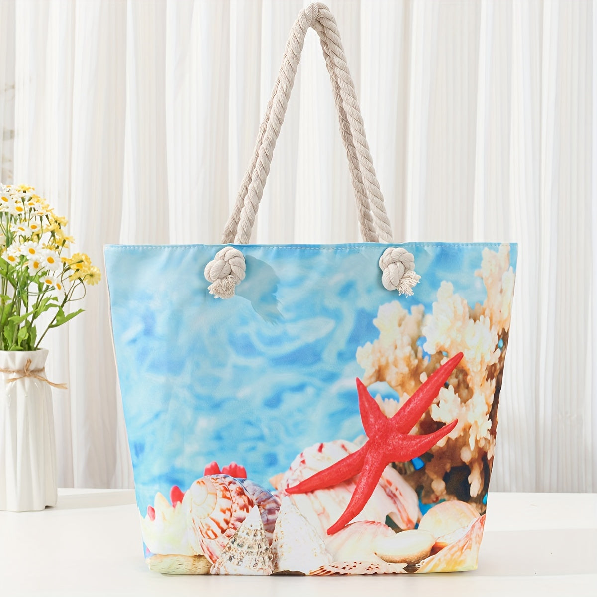 Bohemian Chic Beach Tote Bag with Comfortable Double Handles - Spacious & Stylish for Womens Sun-soaked Escapes - Perfect to Hold All Beach Essentials TARHUS