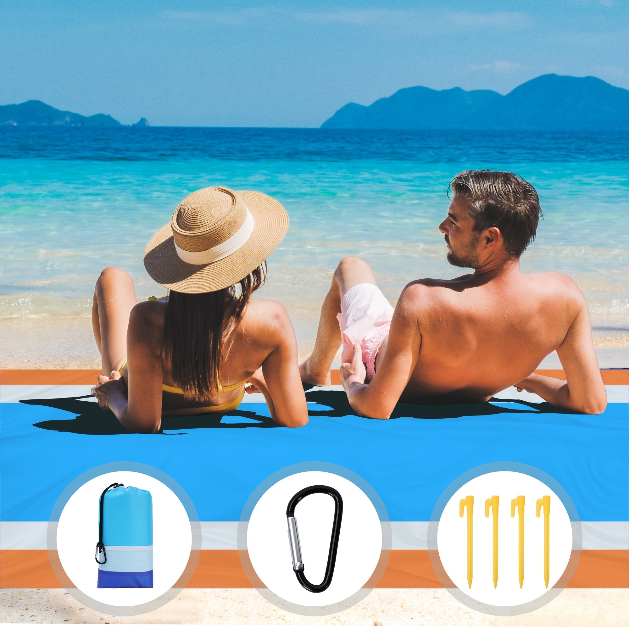 Picnic Beach Blanket 4-7 Adults Oversized Lightweight Sandproof Beach Blanket Large Picnic Mat Beach Blanket for Beach Travel Camping Hiking TARHUS