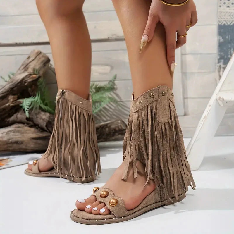 Sedona | Fringe Sandals – Boho Comfort Sandals with Arch Support TARHUS