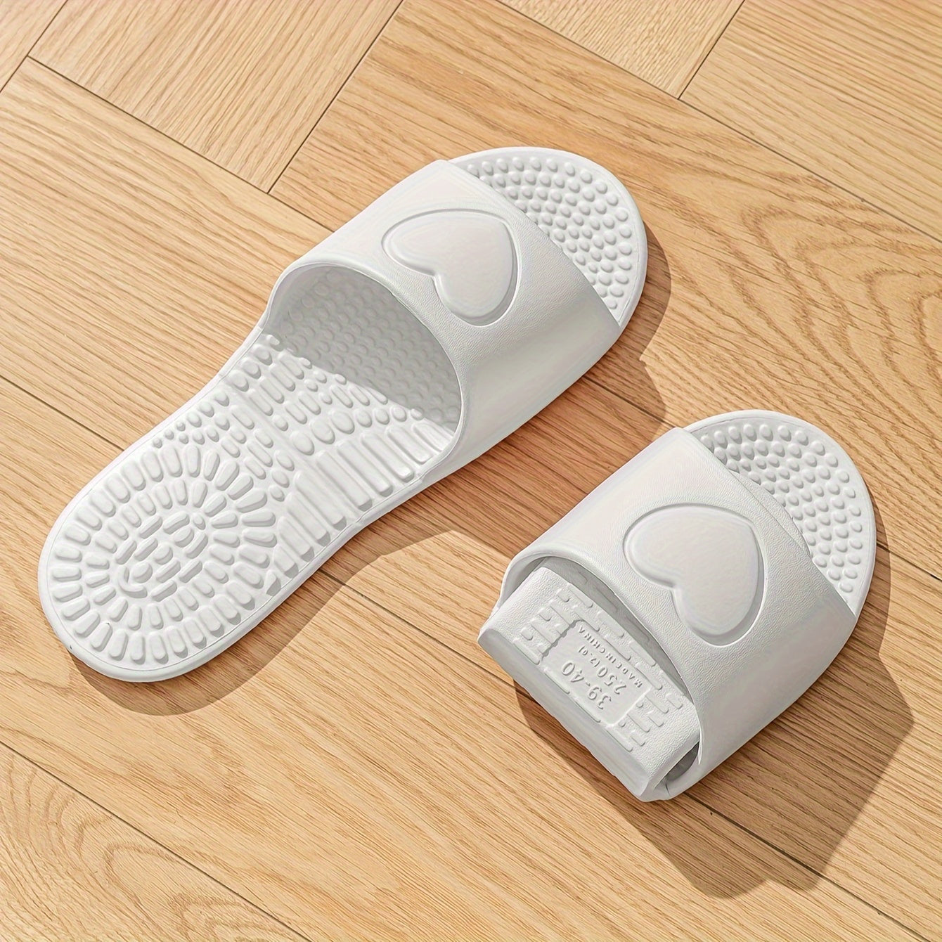 EVA Foldable Slippers for Travel, Indoor Bathroom Massage Sandals, Unisex Quick-Dry Non-Slip Flat Sole Slippers, All-Season Simple Solid Color Slip-On Clogs TARHUS
