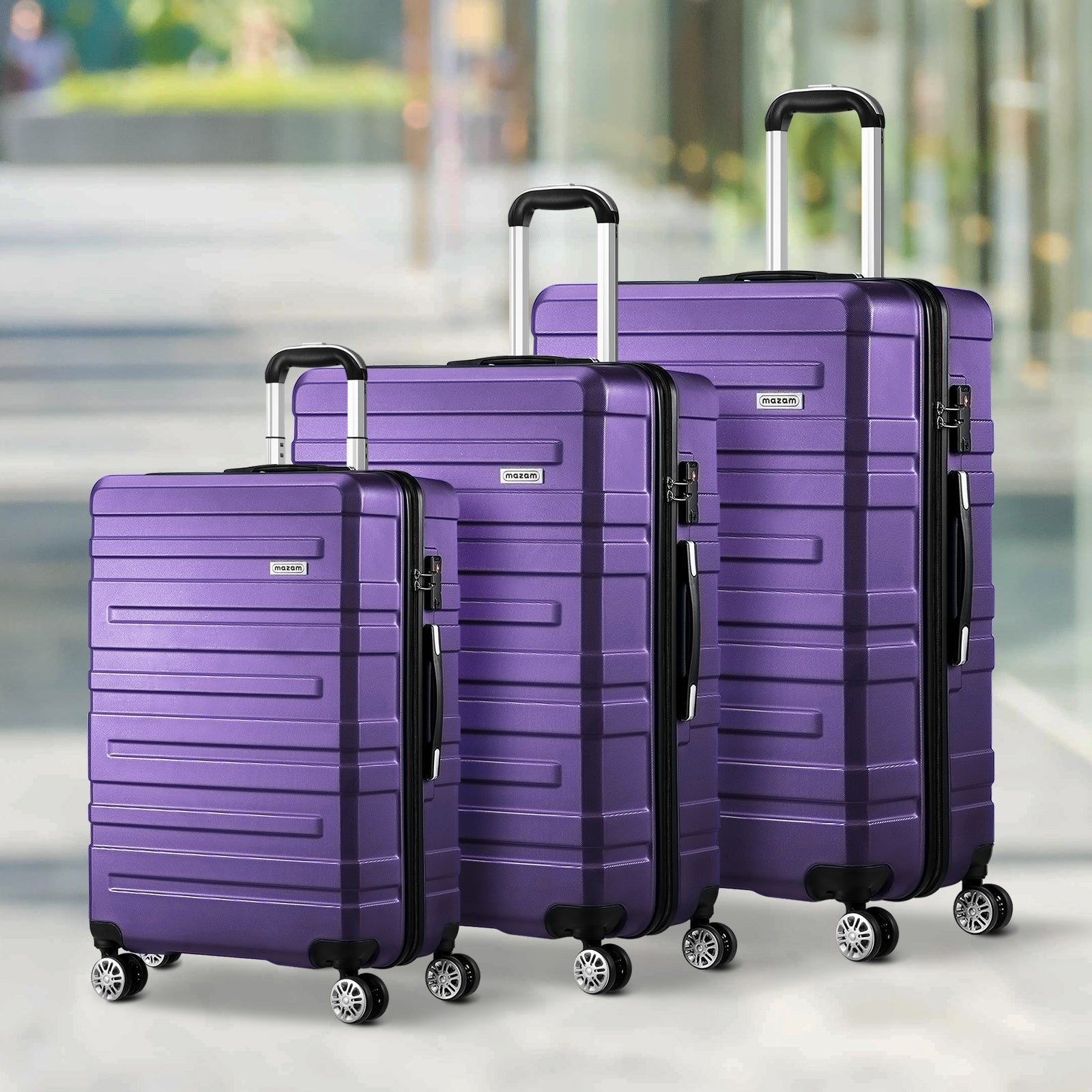 Mazam | 3-Piece Luggage Set – Hard Shell Spinner Suitcases with TSA Lock TARHUS