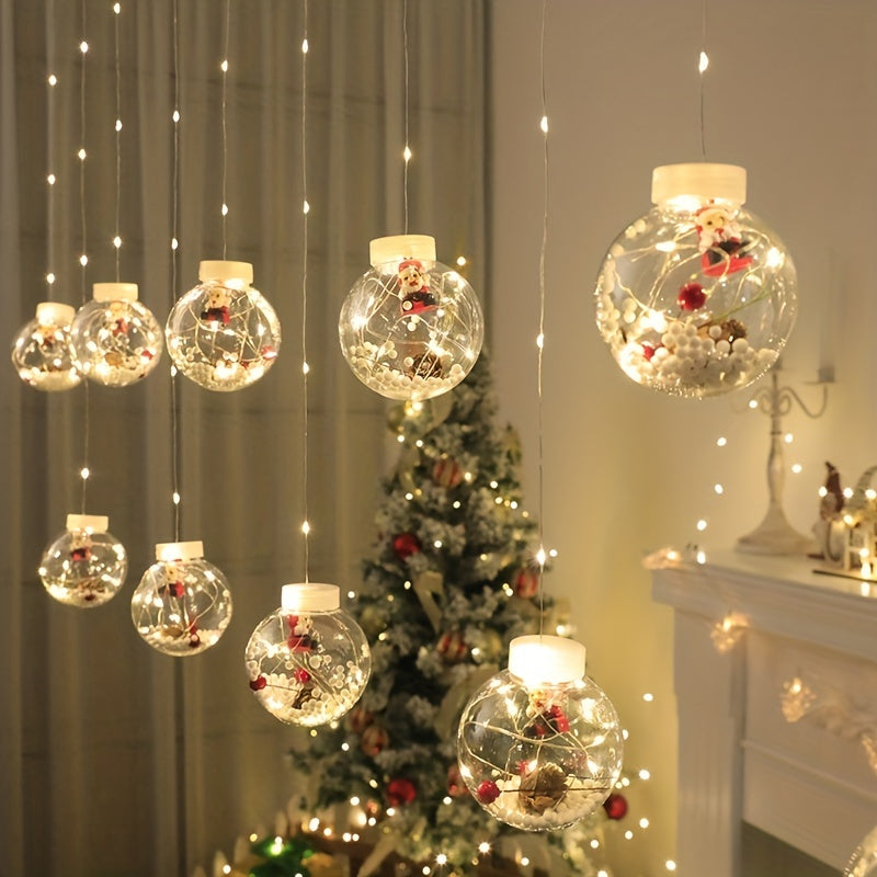 GlowWish | LED Christmas Curtain Lights with Snowman Wishing Balls TARHUS