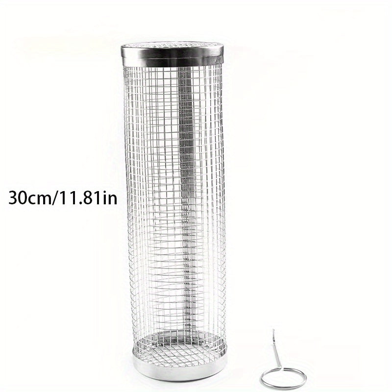1pc Stainless Steel BBQ Grill Basket, Metal Mesh Roasting Net for Outdoor Barbecue, Multi-Person Grilling Accessory, Grilling Accessories for Outdoor Grill TARHUS