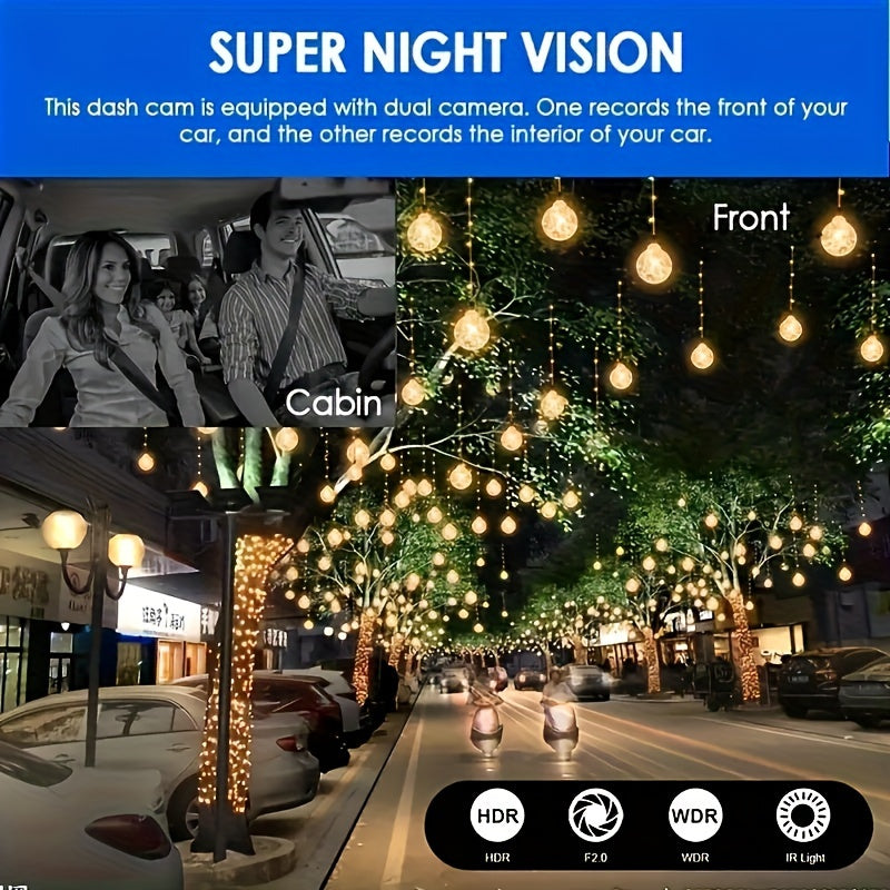 Dual Lens Dash Cam – 1080P Night Vision & Loop Recording TARHUS Electronics & Accessories